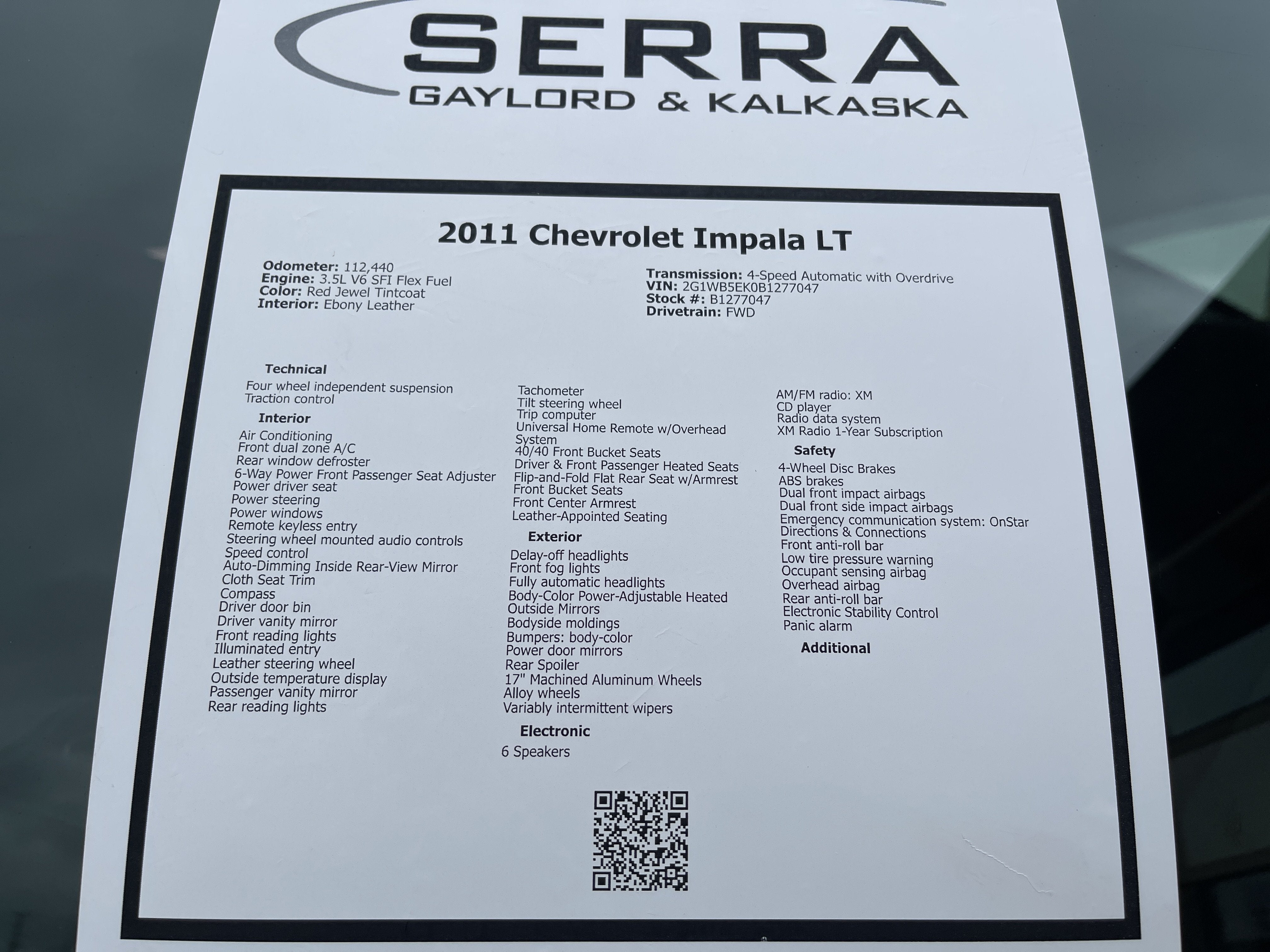 2011 Chevrolet Impala LT Retail