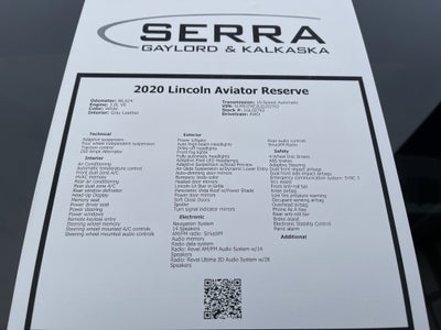 2020 Lincoln Aviator Reserve