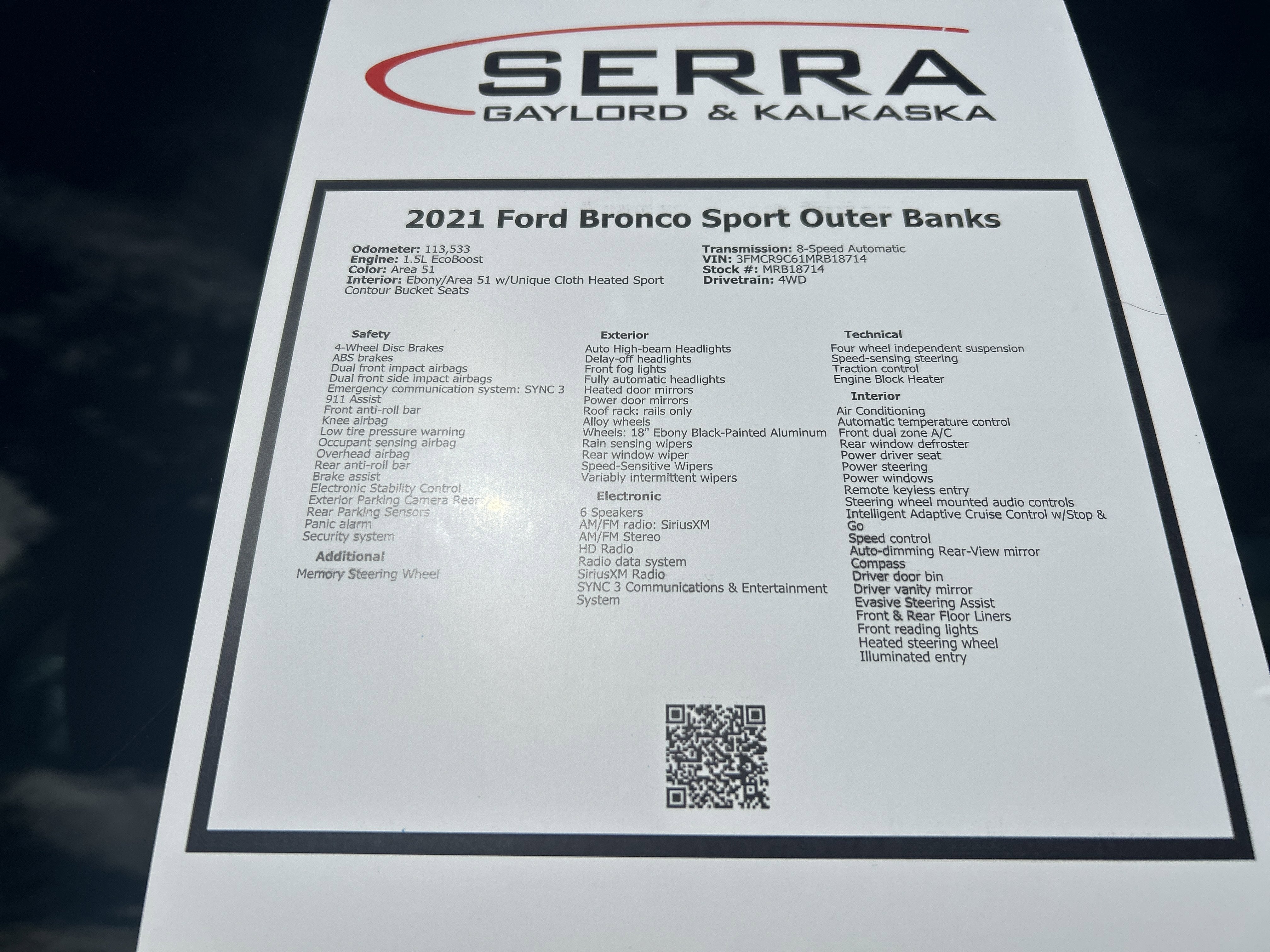 2021 Ford Bronco Sport Outer Banks