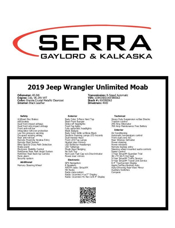 2019 Jeep Wrangler Unlimited Moab 4x4