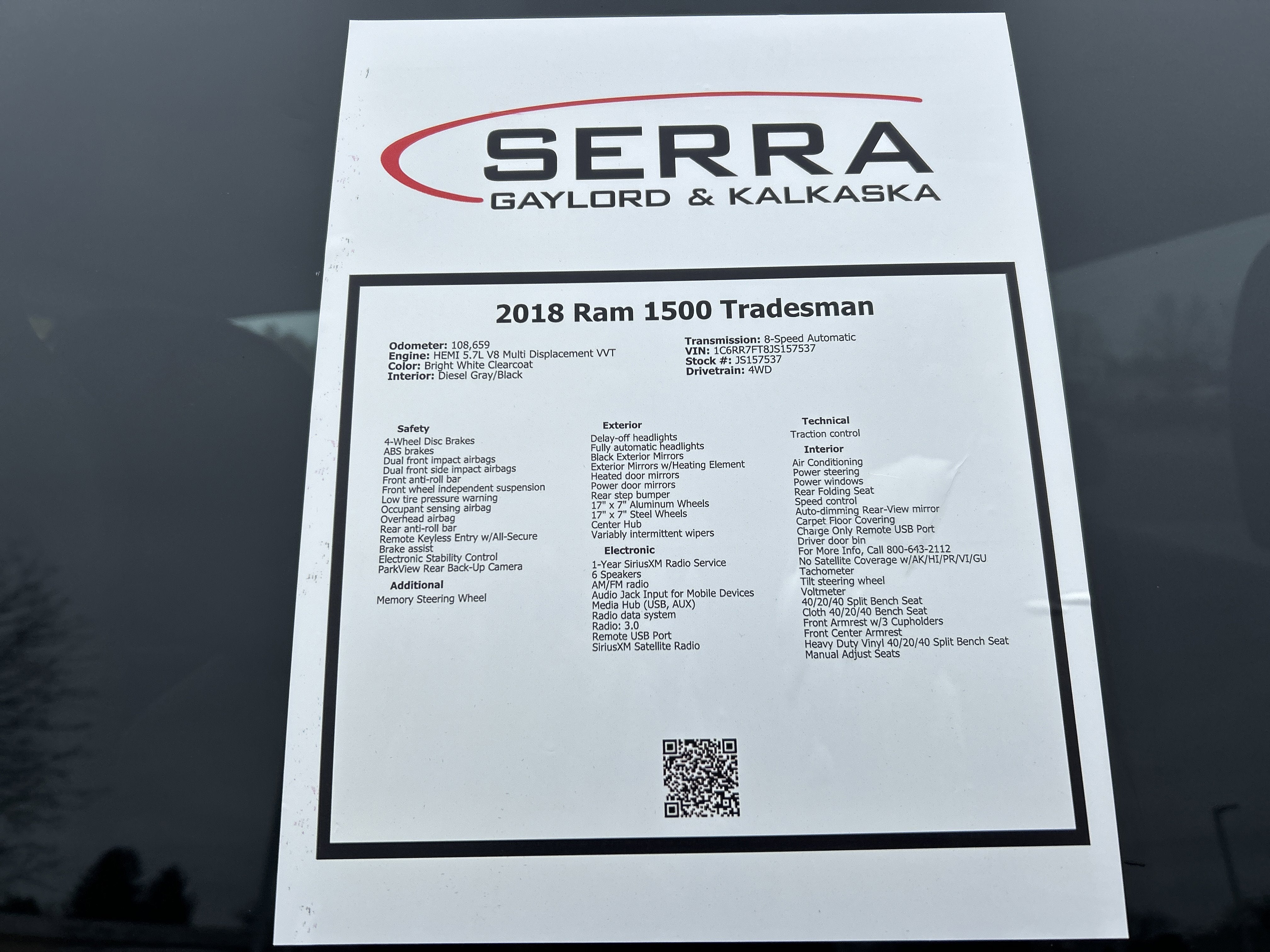 2018 RAM 1500 Tradesman