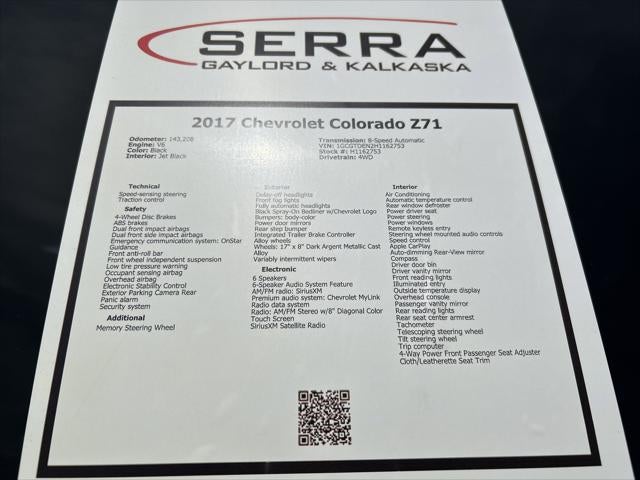 2017 Chevrolet Colorado Z71