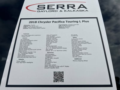 2018 Chrysler Pacifica Touring L Plus