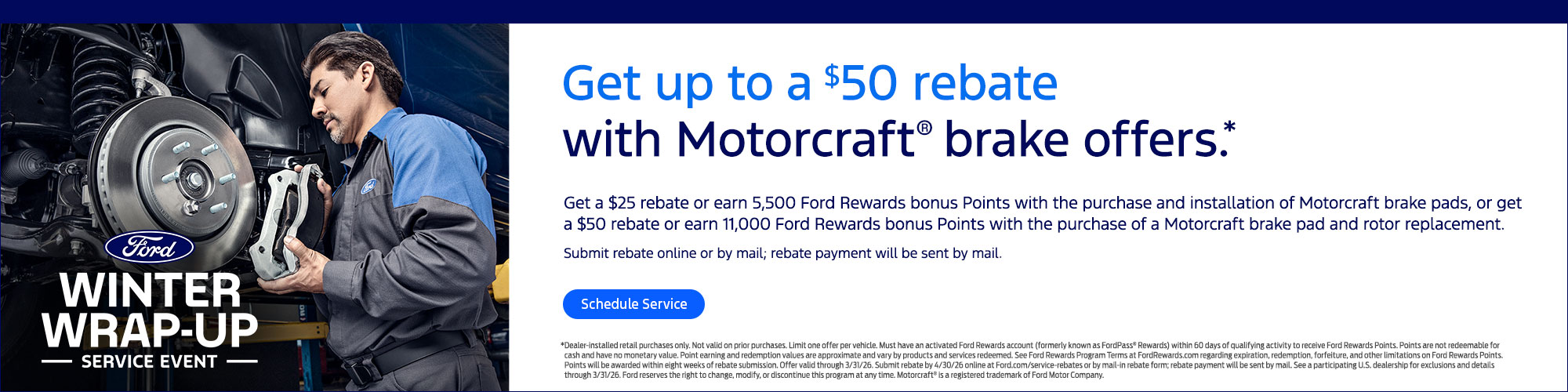 $50 Rebate with Motorcraft Brake at Serra Ford Gaylord in Gaylord MI
