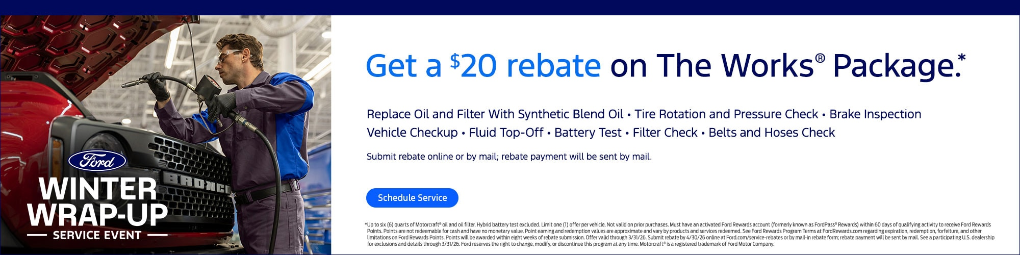 $20 Rebate on Works Package at Serra Ford Gaylord in Gaylord MI