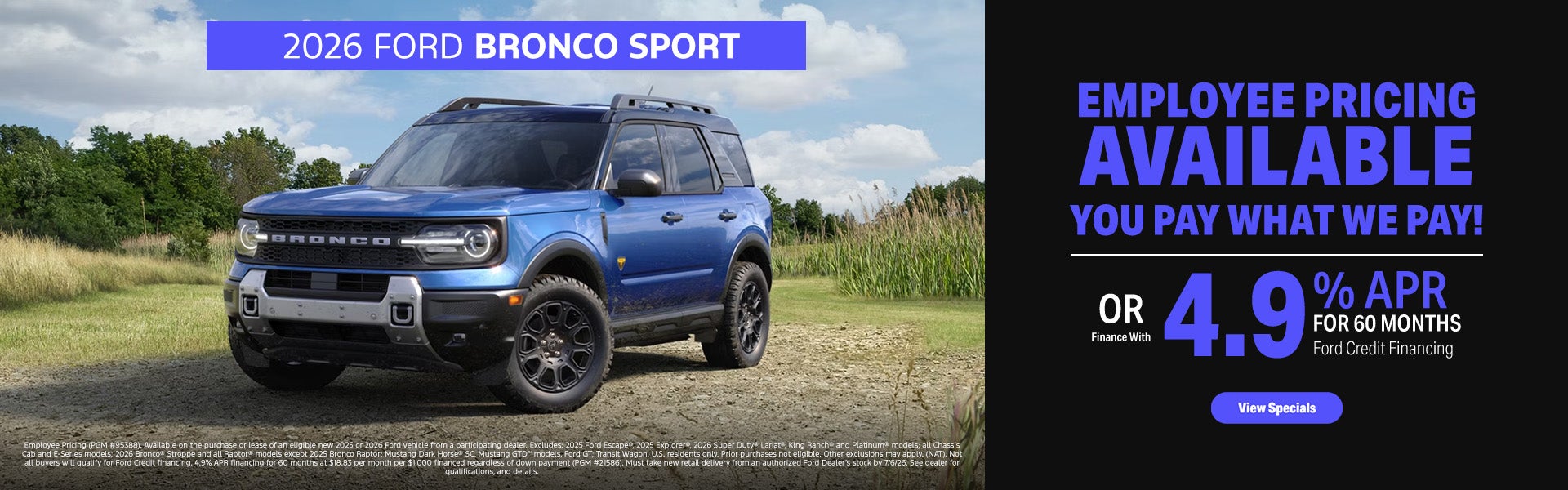 Employee Pricing Available - Bronco Sport