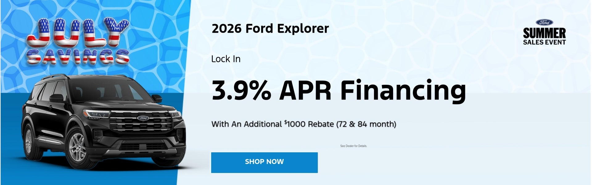2026 Ford Explorer July Specials