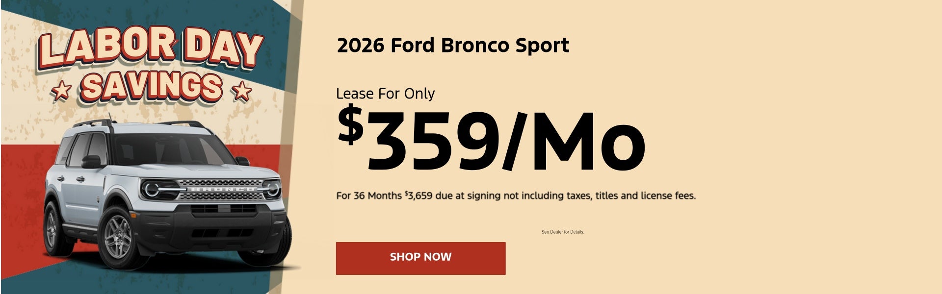 September 26 Specials - Bronco